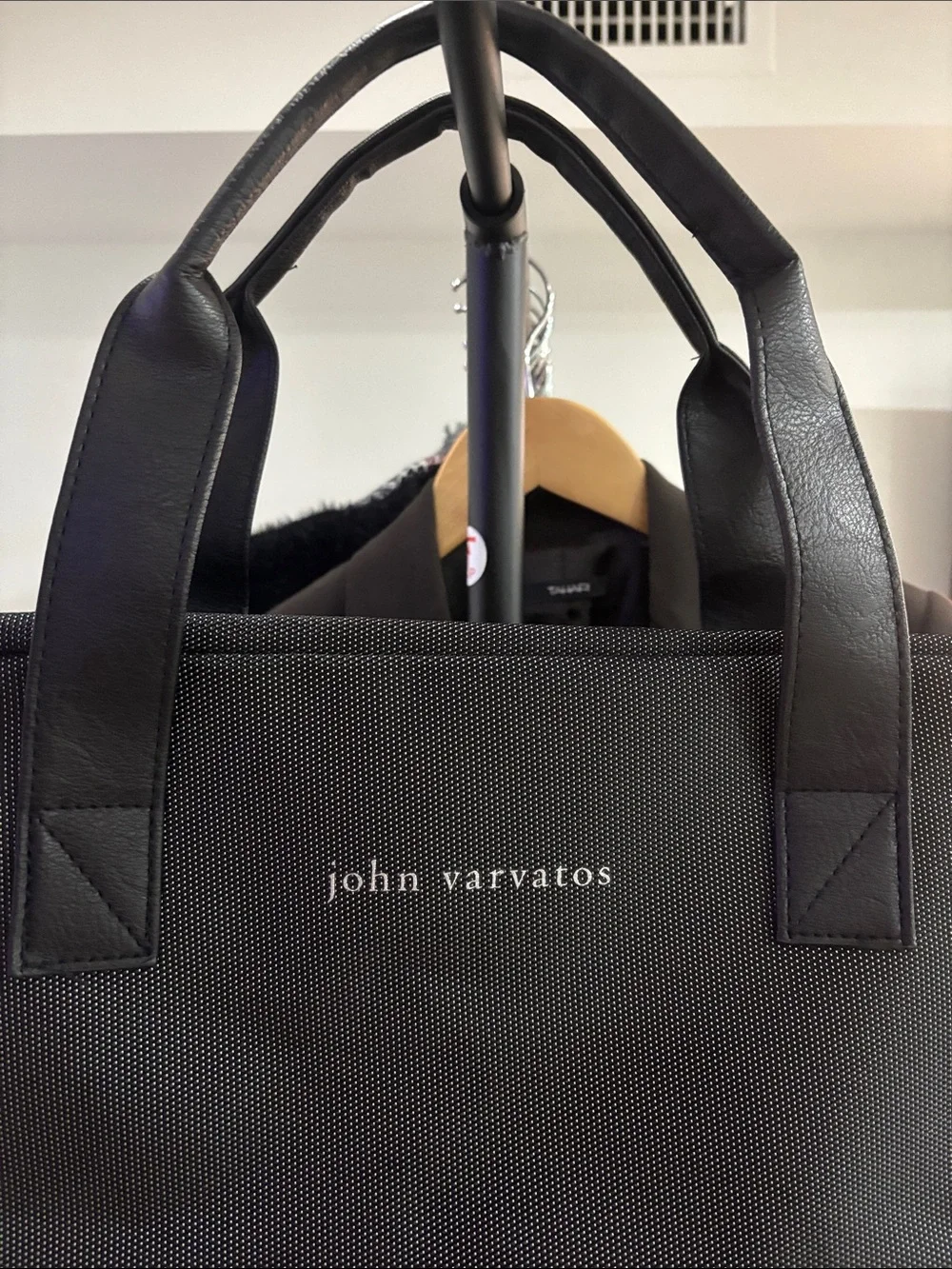 John Varvatos Black Textured Laptop Brief. Brand new, never used